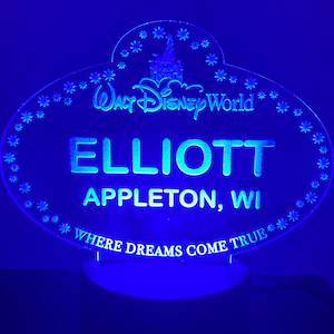 16 Color Personalized LED Acrylic Light Custom Disney World Disneyland Cast Member Name Tag