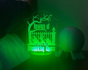 16 Color Hitchhiking Ghosts Haunted Mansion LED Acrylic Light Disney World Disneyland