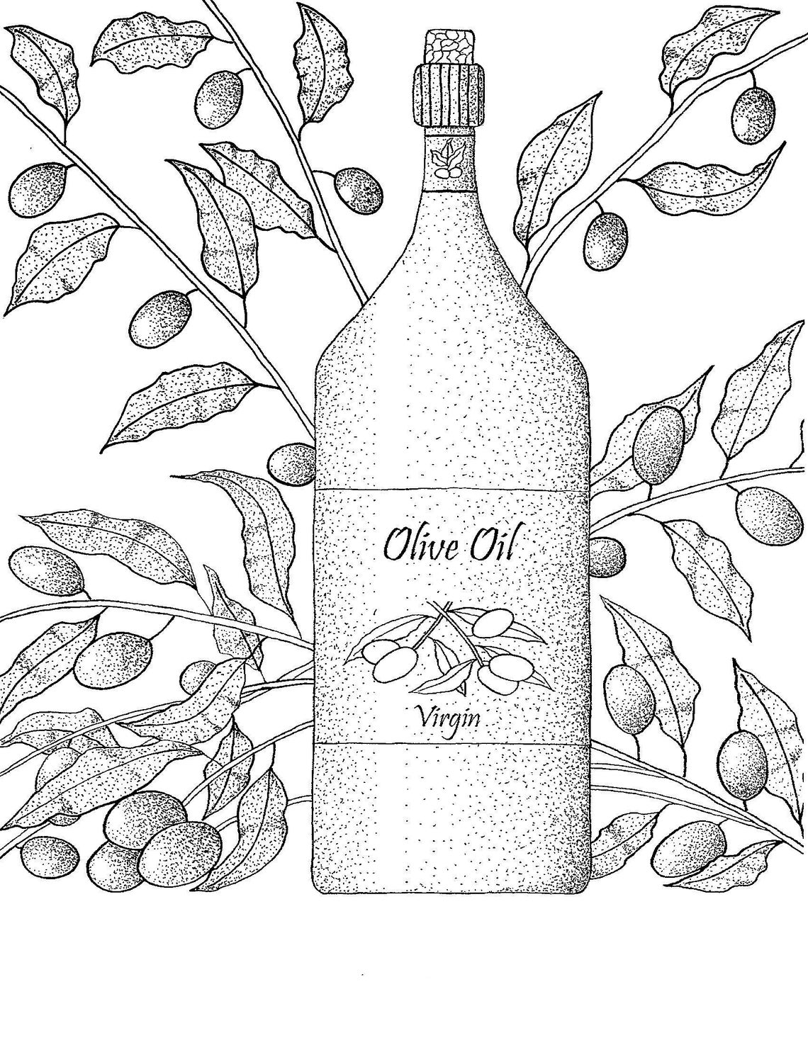 Olive Oil Coloring Page Coloring Pages