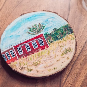 Hand painted ornament/Leelanau county- Glen Haven Canning Co. Northern Michigan/Glen Haven beach, Glen Arbor, Empire, Sleeping Bear dunes