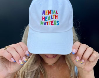 Mental health hat | Colorful embroidered hat