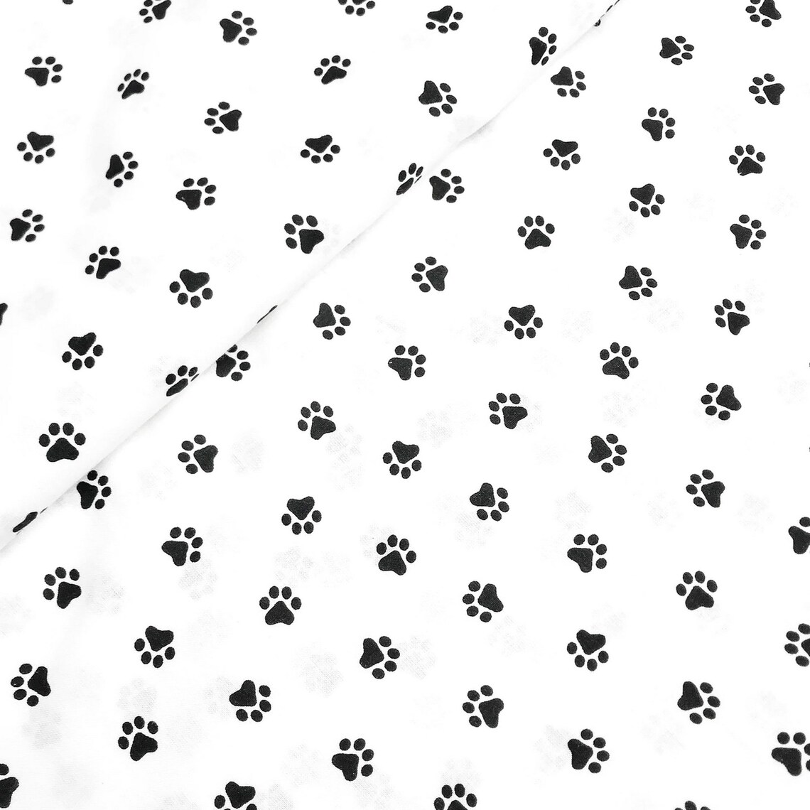 Cats paws cotton fabric Black Paws print Fabric by the yard Etsy