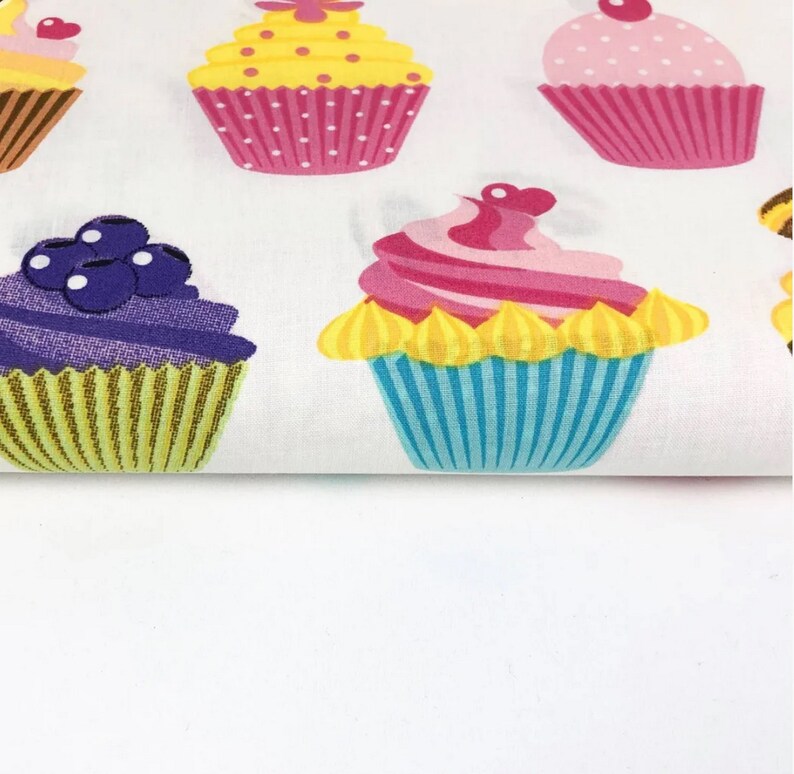 Cakes Muffins baby cotton Fabric Fabric by the yard Dessert Fabric Bake Cupcake Fabric