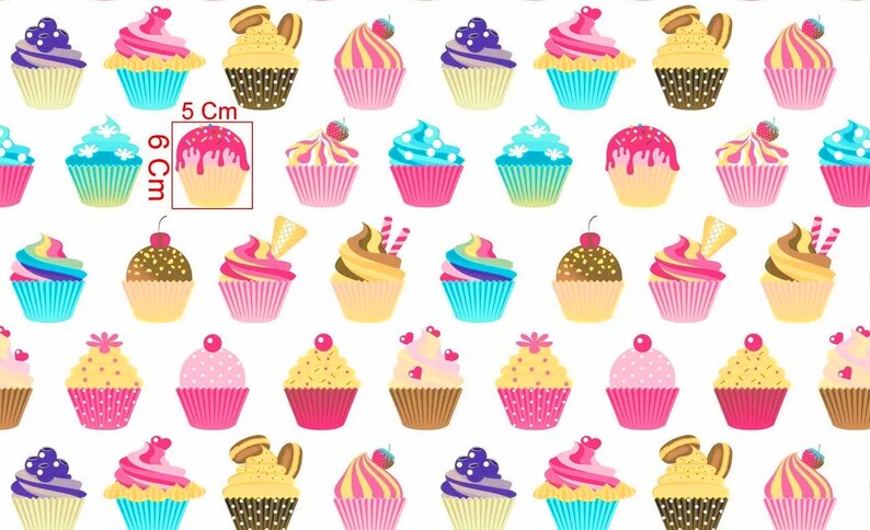 Cakes Muffins baby  cotton Fabric Fabric by the yard Dessert Fabric Bake Cupcake Fabric