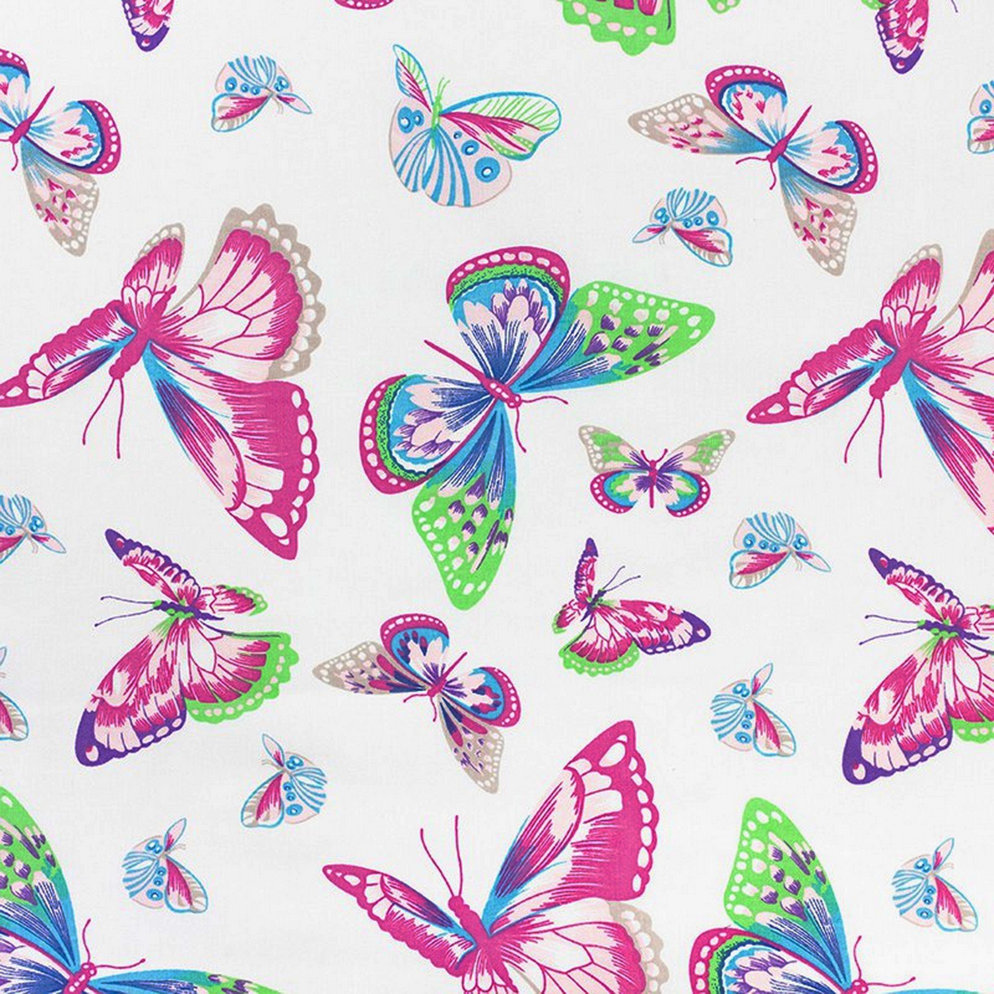 Colorful butterflies 100 Cotton fabric fabric by the yard Etsy