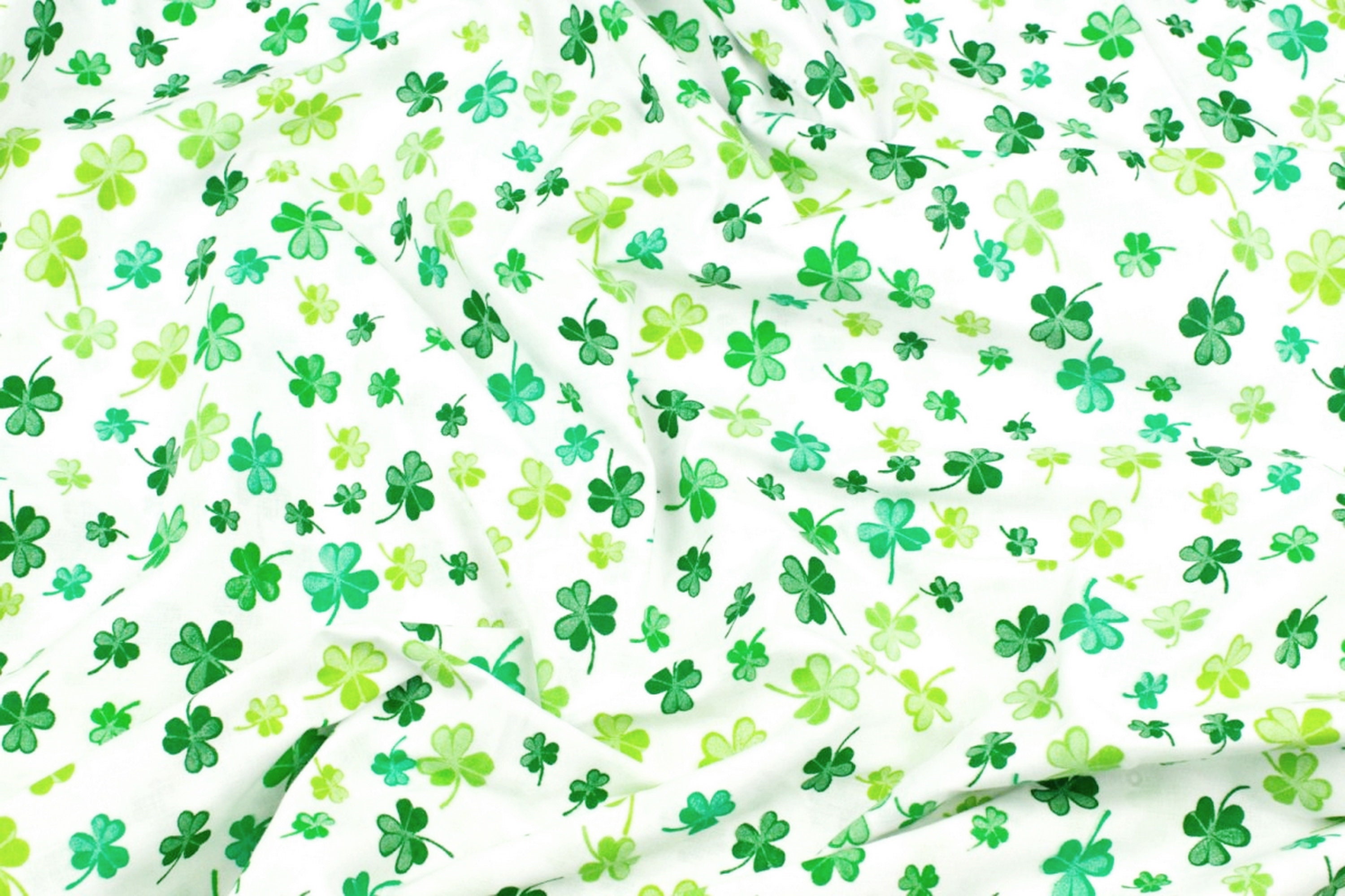 Clover cotton Fabric Shamrocks fabric three Leaf Clover Etsy