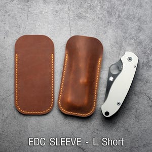 Handgefertigte Lederhülle, EDC Hülle, große kurze Größe, Crazy Horse Leder