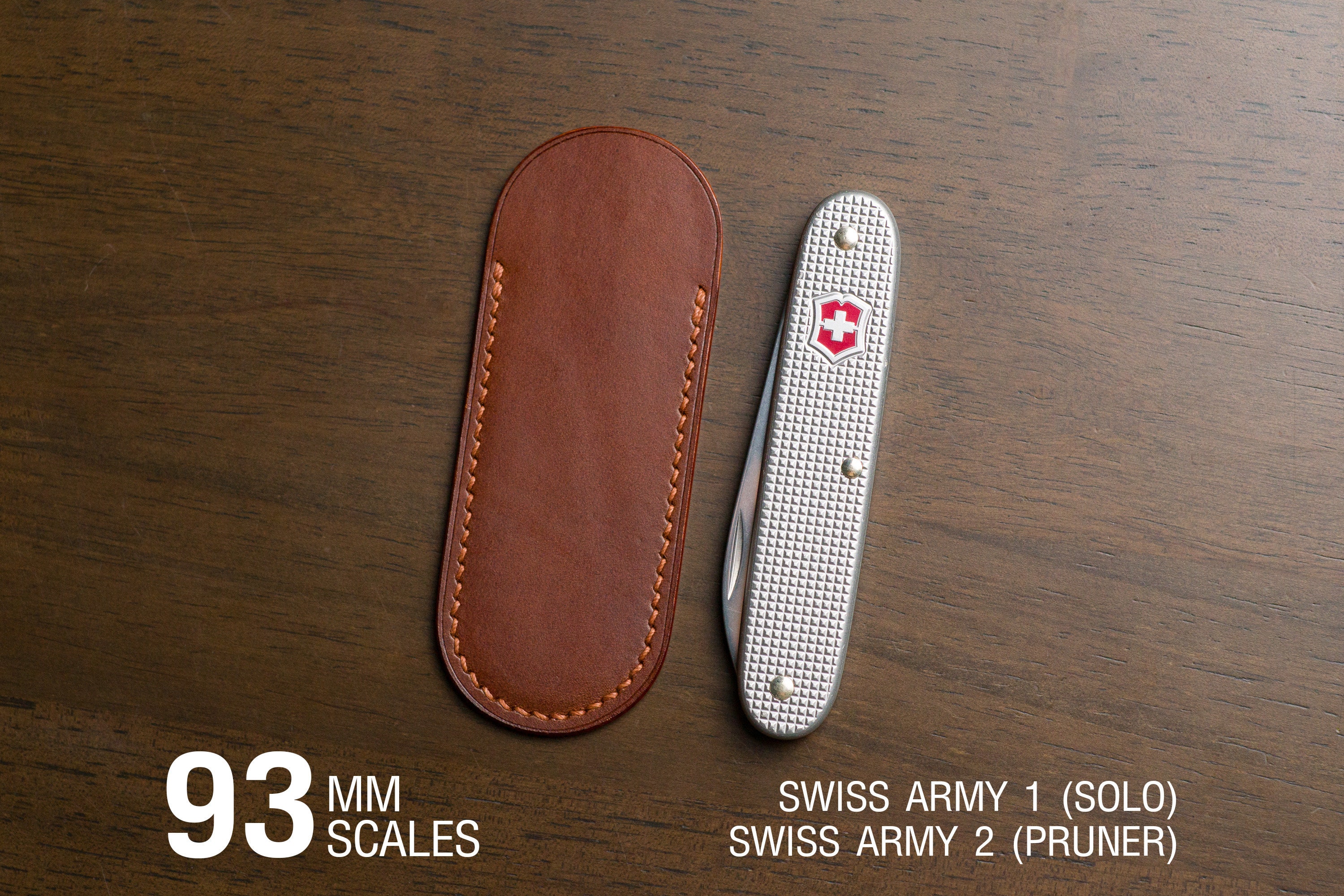 Leather Sheath for Victorinox Alox, Swiss Army 1 solo, Swiss Army 2 pruner,  93 Mm Scales, Handmade, Buttero, Veg-tan Leather 