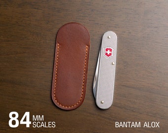 Leather Pouch for Victorinox Bantam Alox, 84 mm scales, Handmade, Buttero, Veg-Tan leather