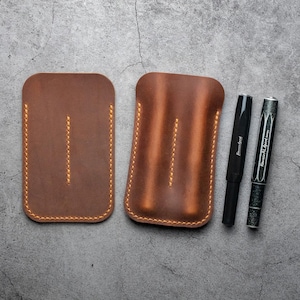 Kaweco Sport 2 Slot, handgefertigte Ledertasche, Stiftetasche, Crazy Horse Leder