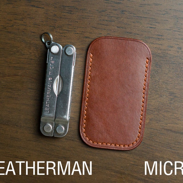 Leather Sheath for Leatherman Micra, Handmade, Buttero, Veg-Tan leather