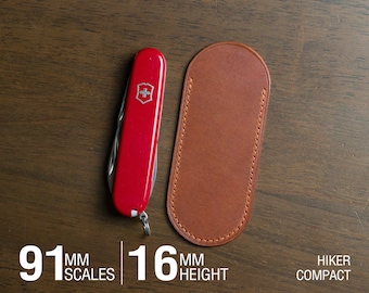 Leather Sheath for Victorinox Hiker, Compact, 91 mm scales, Handmade, Buttero, Veg-Tan leather