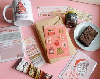 Blind date with a book set, cozy romance book, Bookish gift set for reader, xmas Reader gift, christmas gift for readers, Bookish gift box