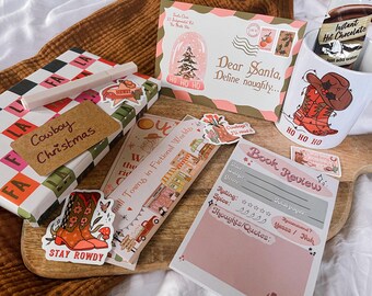 Blind date with a book set, cowboy romance book, Bookish gift set for reader, xmas Reader gift, christmas gift for readers, Bookish gift box