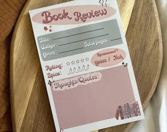 Buchbesprechung Post-it Haftstreifen, Buchgeschenk, Geschenk für Leser, Bücherwurm Geschenk, niedliches Briefpapier, Notizbuch Notizbuch