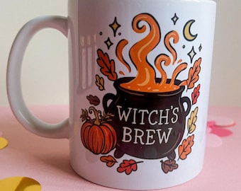 Hexengebräu Becher, niedlicher Becher, gruseliger Becher, Halloween-Becher, Kürbisbecher, niedliches Halloween, gruseliger Becher, Halloween-Geschenk, gruseliges Geschenk, Lesergeschenk