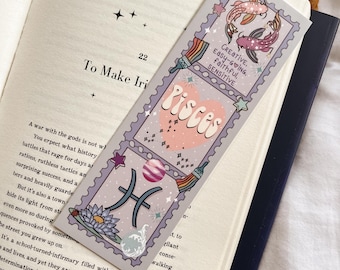 Zodiac Pisces bookmark, tassel bookmark, zodiac gift, zodiac birthday, Book lover gift, birth month gift, Pisces gift, cute bookmark