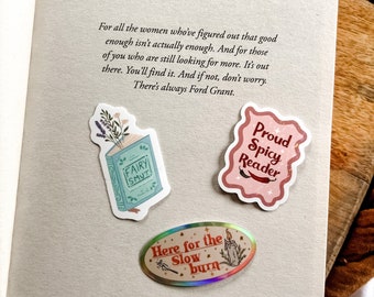 Mini Bookish Sticker bundle, bookish stickers, Book Stickers for Kindle, Sticker for e-reader, Book nerd sticker, Book lover Sticker