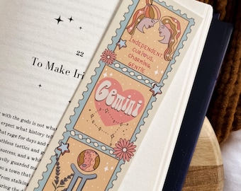 Zodiac Gemini bookmark, tassel bookmark, zodiac gift, zodiac birthday, Book lover gift, birth month gift, Gemini gift, cute bookmark