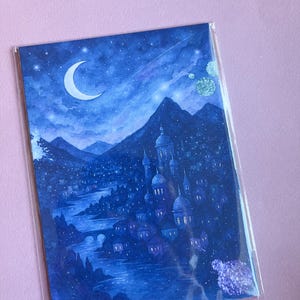Stampa Velaris, stampa fantasy A6, stampa Starfall, regalo per lettori fantasy, gadget fantasy, regali per lettori, regali per lettori, regalo per libri, ACOTAR
