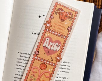 Zodiac Aries bookmark, tassel bookmark, zodiac gift, zodiac birthday, Book lover gift, birth month gift, Aries gift, cute bookmark