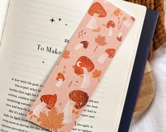 Autumn mushroom cosy bookmark, tassel bookmark, Halloween gift, goth Cute Bookish Bookmark, Book lover gift, Halloween bookmark, fall gift
