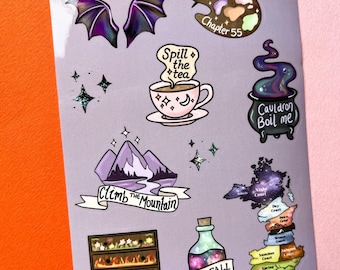 Foglio di adesivi ACOTAR, adesivo libresco, adesivo Kindle, adesivo Bookish Girlie, foglio di adesivi fantasy, regalo per amanti dei libri, adesivi fantasy