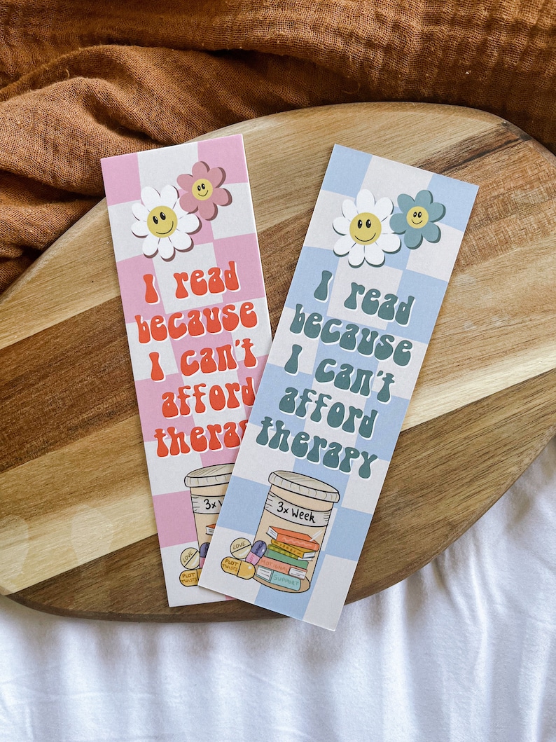 I Read Because I Can’t Afford Therapy Bookmark, Tassel Bookmark, Cute ...