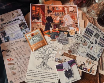 The Next Chapter Post Mail Club — October Edition, Witching Hour Bookish Mail Club, Journaling Stickers, Autumn Snail Mail