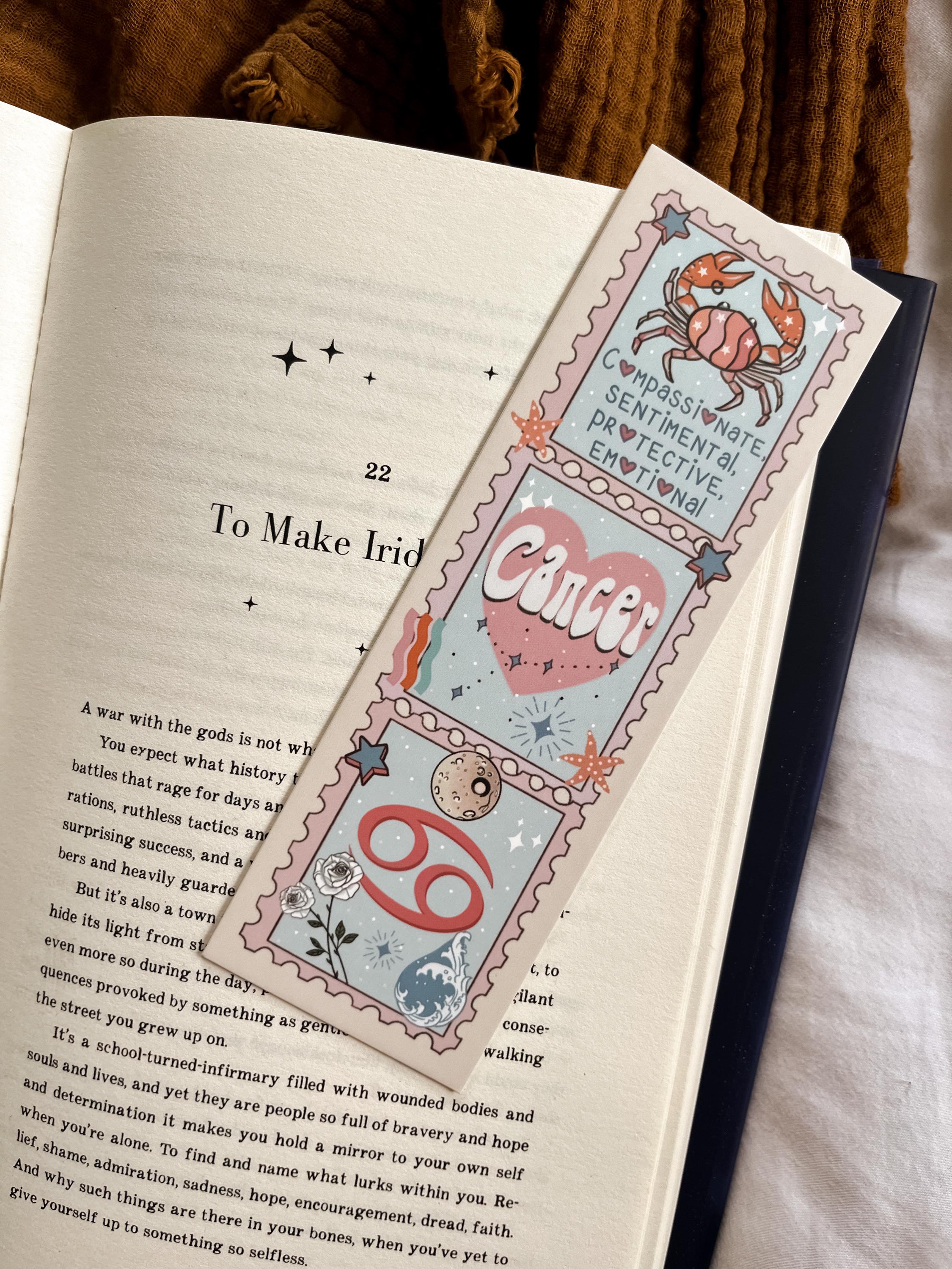 Zodiac Cancer bookmark, tassel bookmark, zodiac gift, zodiac birthday, Book lover gift, birth month gift, Cancer gift, cute bookmark