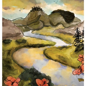 Woman Mountain Print | Force of Nature Print | Female Mountain Art | Women Empowerment Art | Feminist Art | Mother Nature Art Print