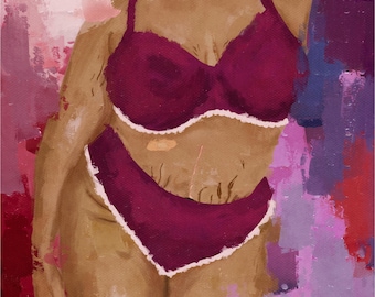 Plus Size Woman Art Print: Body Positive Curvy Female