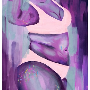 Rainbow Body Positive Art Print | Body Positive Art | Stretch Marks Art | Plus Size Art | Feminist Art | Female Body Wall Art | Curvy Art