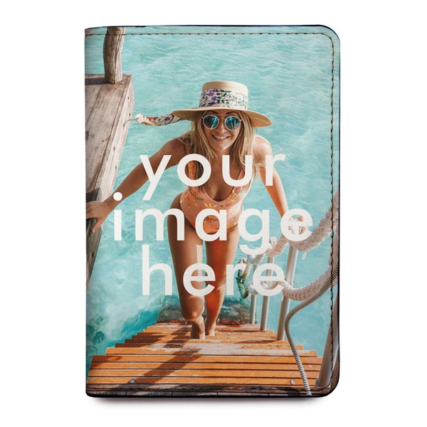 Custom Photo Passport Holder, Personalized Travel Wallet with Your Own Image, Travelers Christmas Gift, Passport Cover with RFID Protection