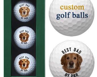 Custom Pet Photo Golf Balls, Dog Dad Gift, Personalized Golf Balls with Pet Face, Funny Golf Gift, Custom Dog Lover Golf Ball