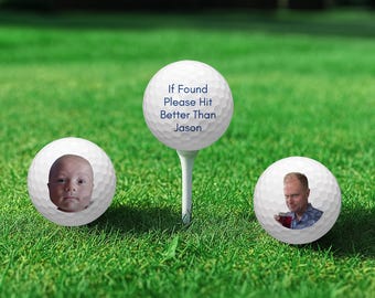 Personalized Golf Balls with Photo, Custom Golf Gift for Him, Anniversary, Father’s Day, Birthday, Logo or Text Printing