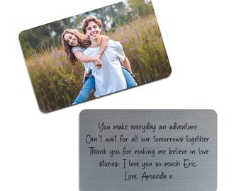 Regalo de agradecimiento con foto personalizada para hermanos para papá, recuerdo grabado con láser de la hija, recuerdo de cumpleaños sentimental duradero para el esposo