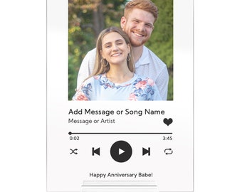 Personalized Couple Photo Song Picture Acrylic Music Plaque, Custom Acrylic Plaque With Photo, Music Plaque Couple Gift, Music Lover Gift