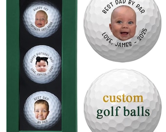 Custom Family Picture Golf Balls, Personalized Dad Gift, Funny Golf Gifts, Custom Photo Golf Ball for Husband, Father’s Day Golfer Gift