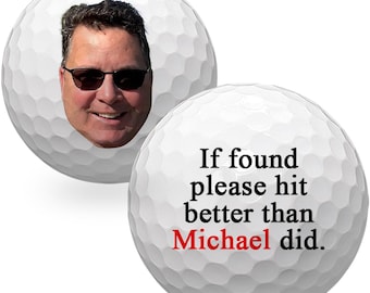 Custom Photo Golf Balls, Personalized Golf Gift for Men, Funny Golf Balls, Golf Gifts for Dad, Husband Birthday Gift, Custom Golf Ball