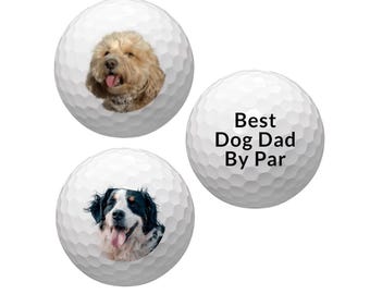 Pet Photo Golf Balls, Custom Dog Golf Gift, Personalized Dog Lover Present, Funny Dog Dad Keepsake, Unique Pet Golf Balls, Birthday Gift