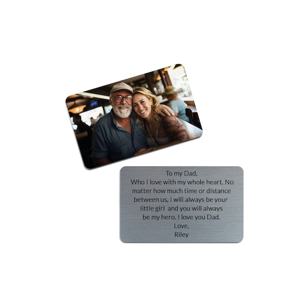 Customized Metal Wallet Card - Personalized Metal Wallet Card with Photo Custom Message - Engraved Picture Wallet Insert Gift for Husband