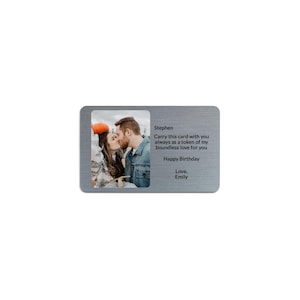 Tarjeta de billetera personalizada con mensaje personalizado - Tarjeta de billetera de metal personalizada - Regalo de aniversario o Navidad para papá - Tarjeta de billetera grabada