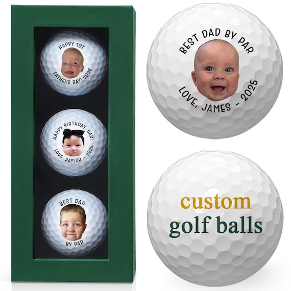 Custom Family Picture Golf Balls, Personalized Dad Gift, Funny Golf Gifts, Custom Photo Golf Ball for Husband, Father’s Day Golfer Gift
