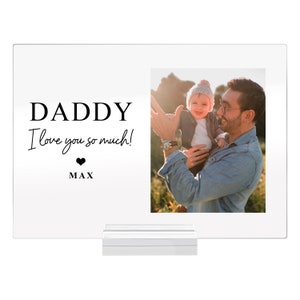 Custom Photo Acrylic Plaque Gift for Dad, Personalized Dad Photo Plaque Gift, Family Portrait Quote Acrylic Plaque, Birthday Gifts for Men