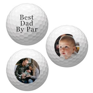 Golf Balls With Face, Personalized Photo or Logo, Custom Text Gift for Husband, Dad, Boyfriend, Funny Golfer Present, Father’s Day Gift