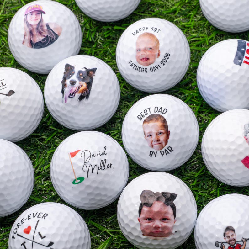 Custom Family Picture Golf Balls, Personalized Dad Gift, Funny Golf Gifts, Custom Photo Golf Ball for Husband, Father’s Day Golfer Gift image 2
