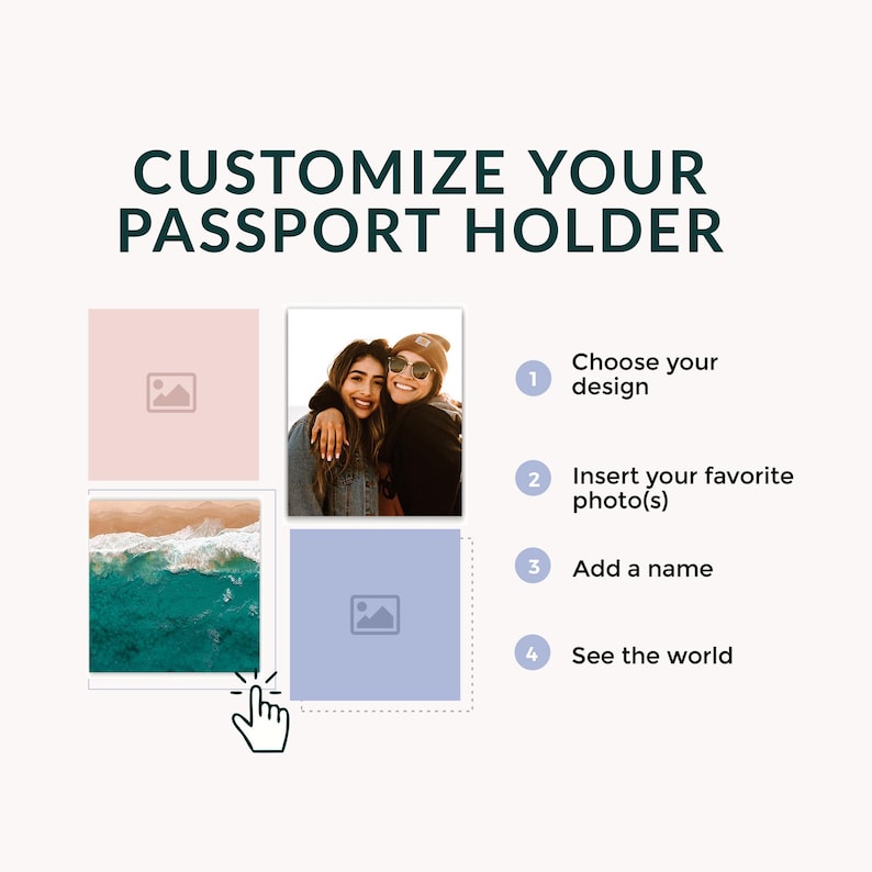 Custom Passport Cover, Personalized Passport Holder RFID Protection, Custom Travel Wallet, Faux Leather Cover, Travel Gift for Men & Women image 4