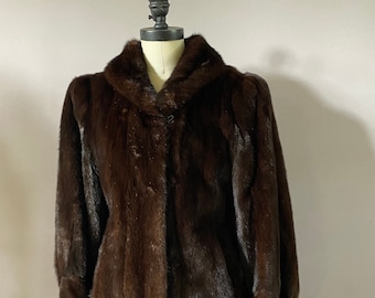 Custom mink coat in perfect condition. Size Small.