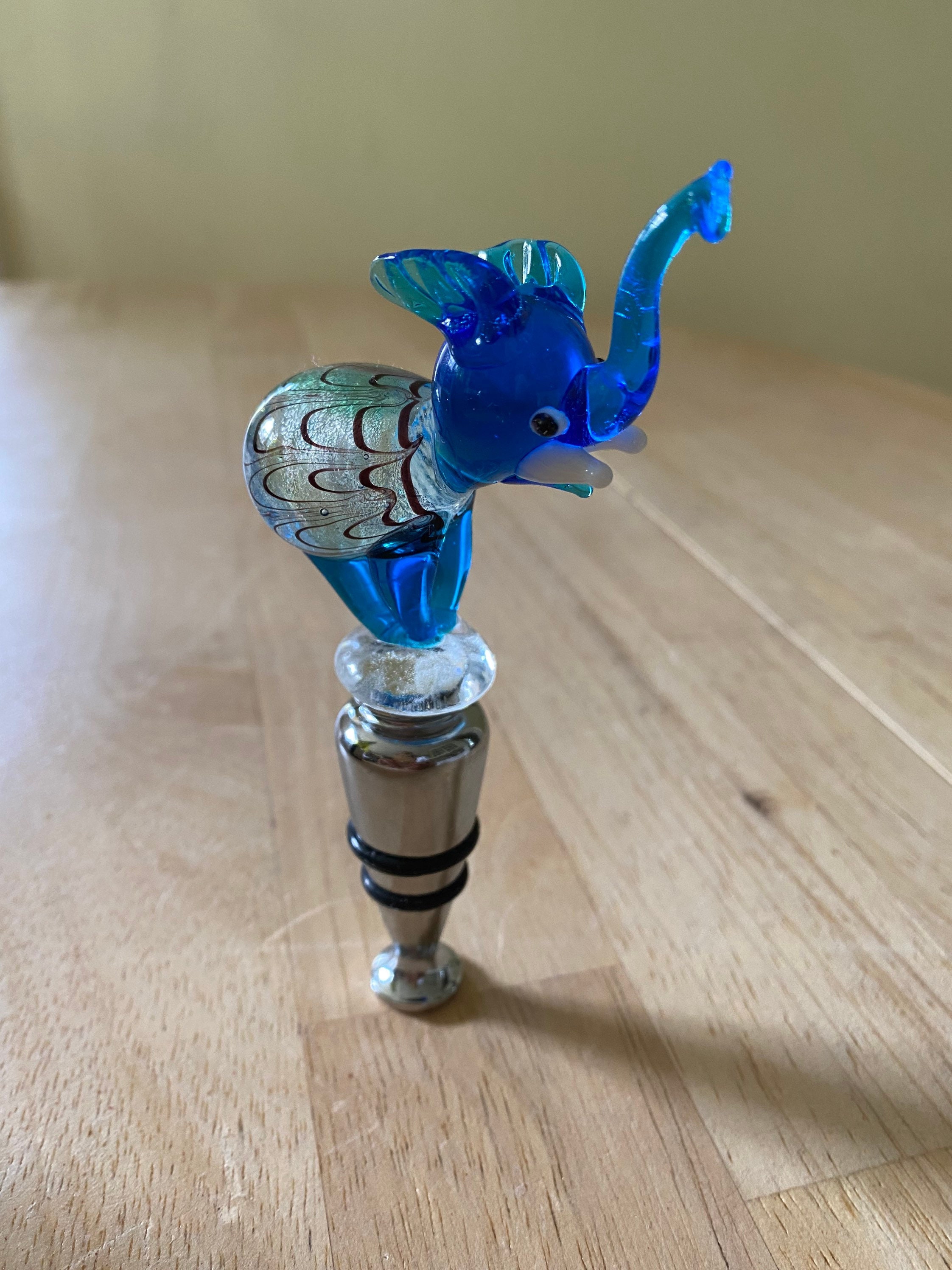 Set Di 3 Tappi Per Bottiglie Di Vino Ohok In Acciaio Inox Con Decorazione Elefante - Riutilizzabili